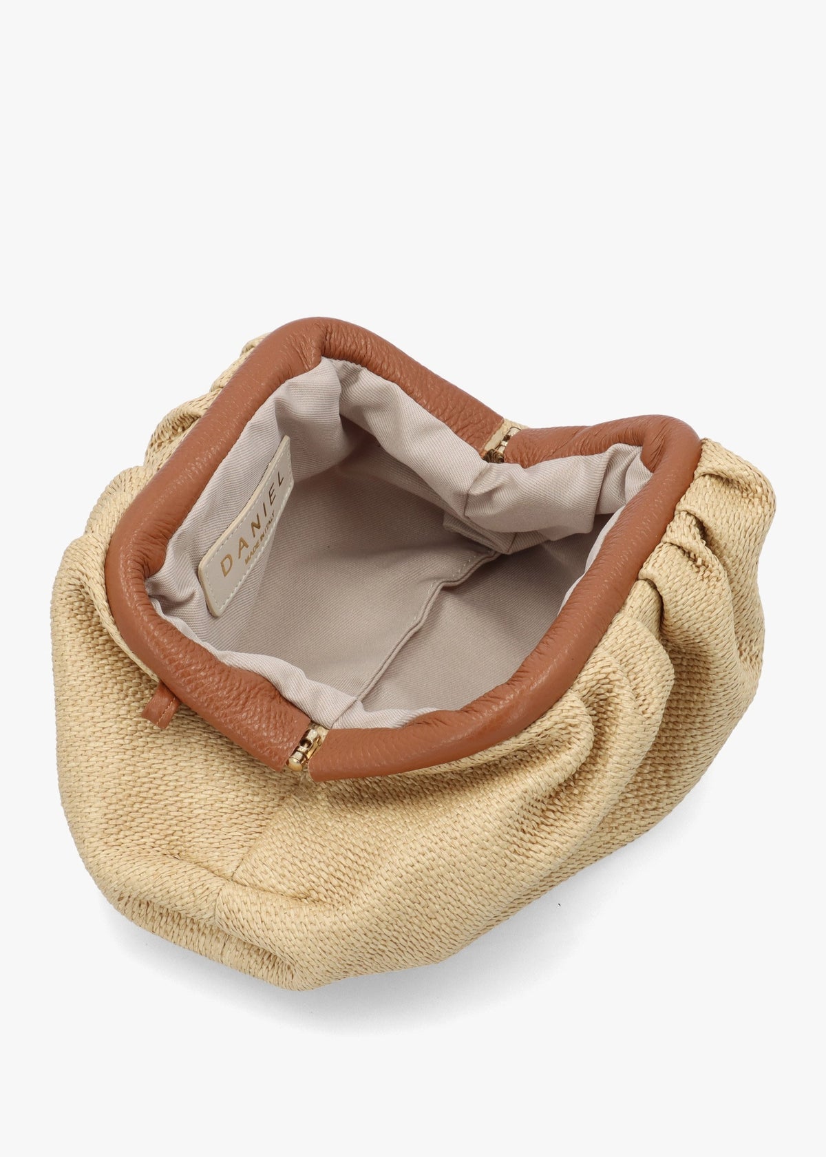 Inrouche Beige Woven Clutch Bag