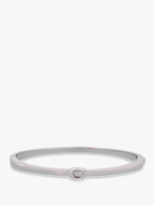 Single C Logo Silver Hinge Bangle
