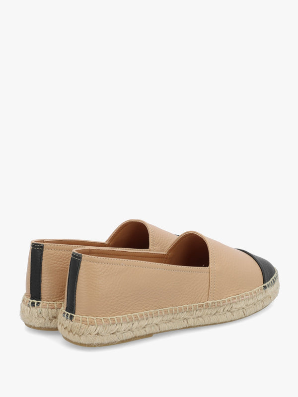 Joey Nude Leather Toe Cap Espadrilles