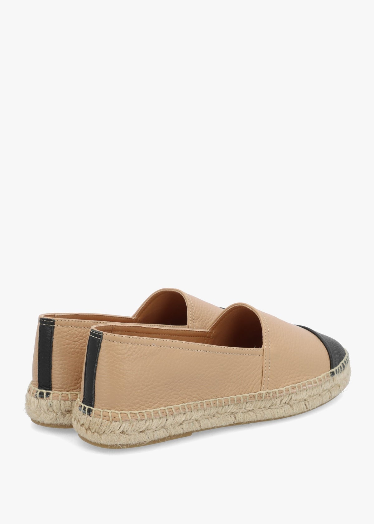 Joey Nude Leather Toe Cap Espadrilles