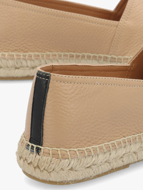 Joey Nude Leather Toe Cap Espadrilles