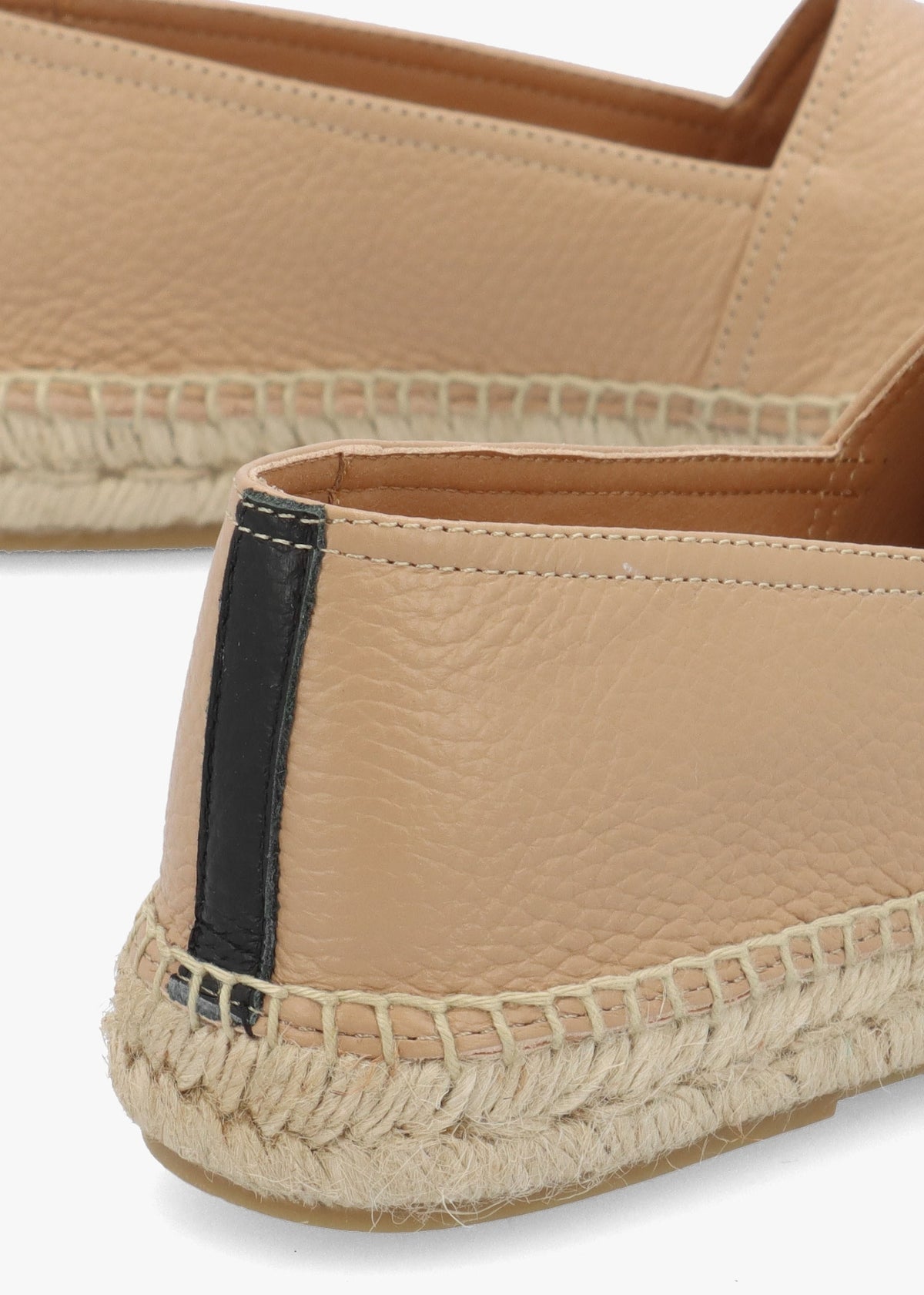 Joey Nude Leather Toe Cap Espadrilles
