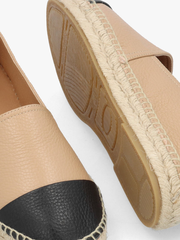 Joey Nude Leather Toe Cap Espadrilles
