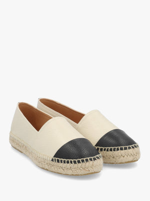 Joey Cream Leather Toe Cap Espadrilles