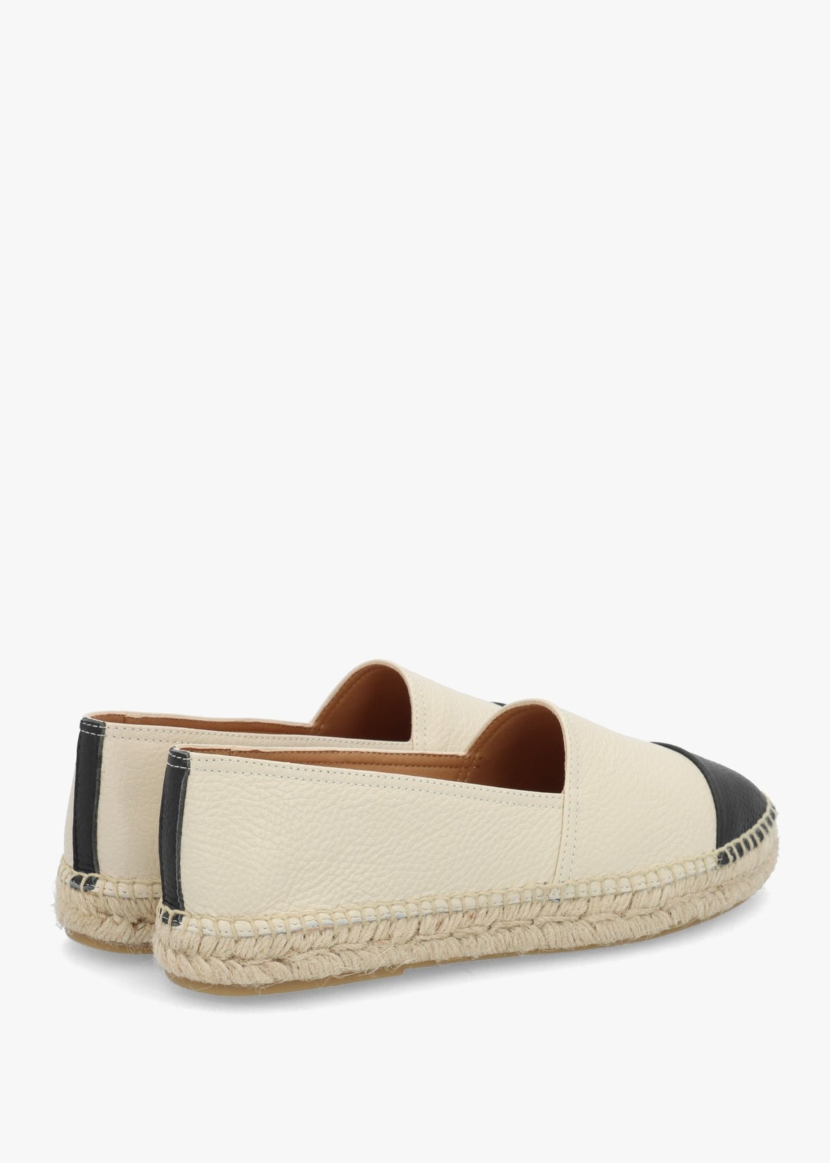 Joey Cream Leather Toe Cap Espadrilles