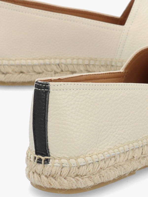 Joey Cream Leather Toe Cap Espadrilles