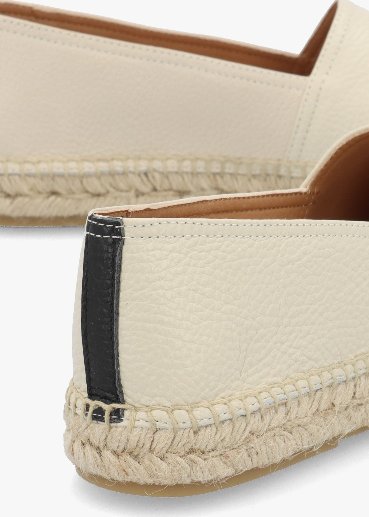 Joey Cream Leather Toe Cap Espadrilles