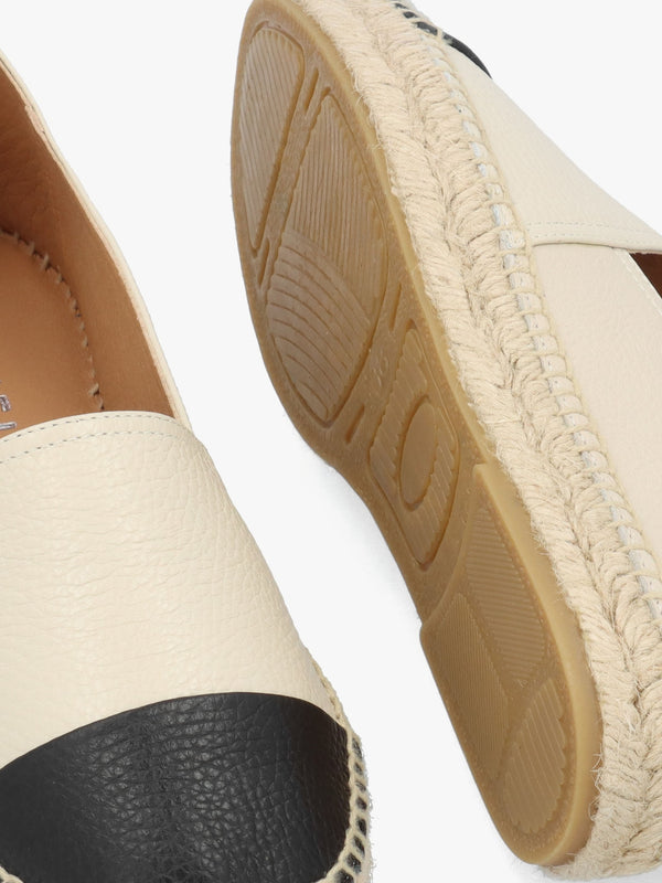 Joey Cream Leather Toe Cap Espadrilles