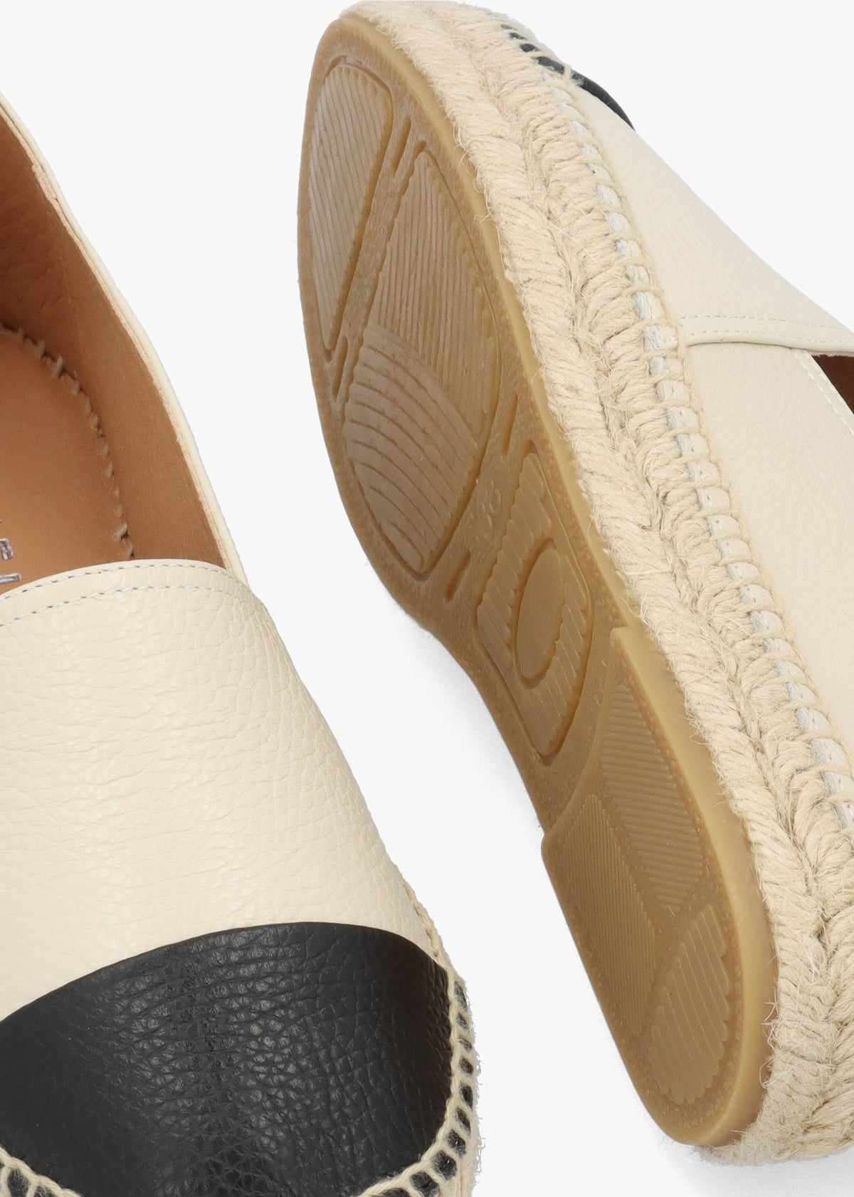 Joey Cream Leather Toe Cap Espadrilles