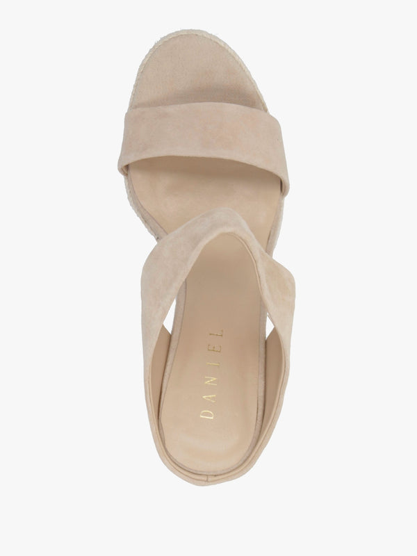 Regina Beige Suede Wedge Mules