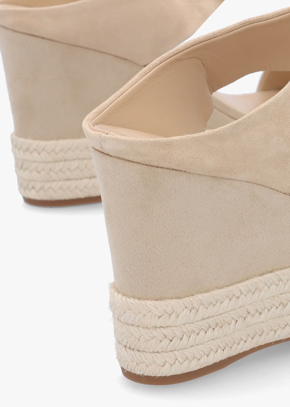Regina Beige Suede Wedge Mules