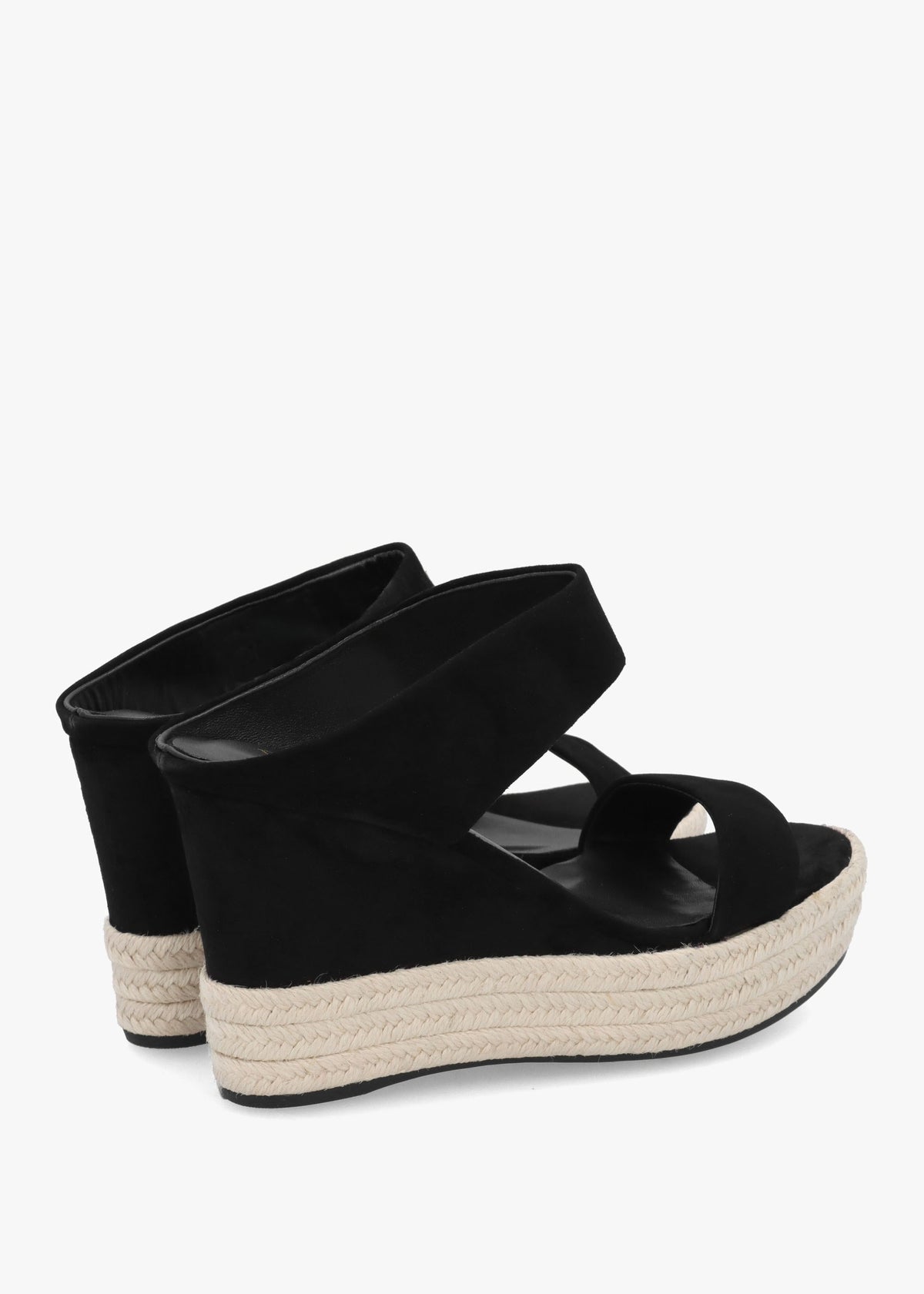 Regina Black Suede Wedge Mules
