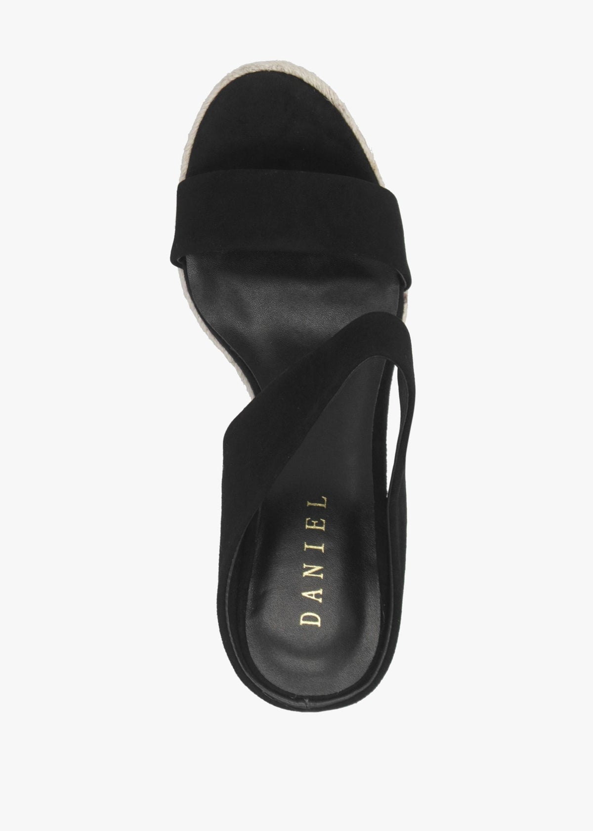 Regina Black Suede Wedge Mules