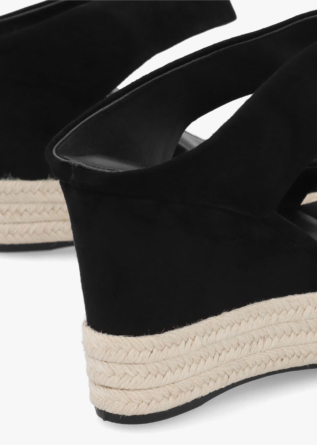 Regina Black Suede Wedge Mules