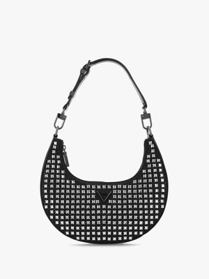 Small Lua Black Embellished Hobo Bag
