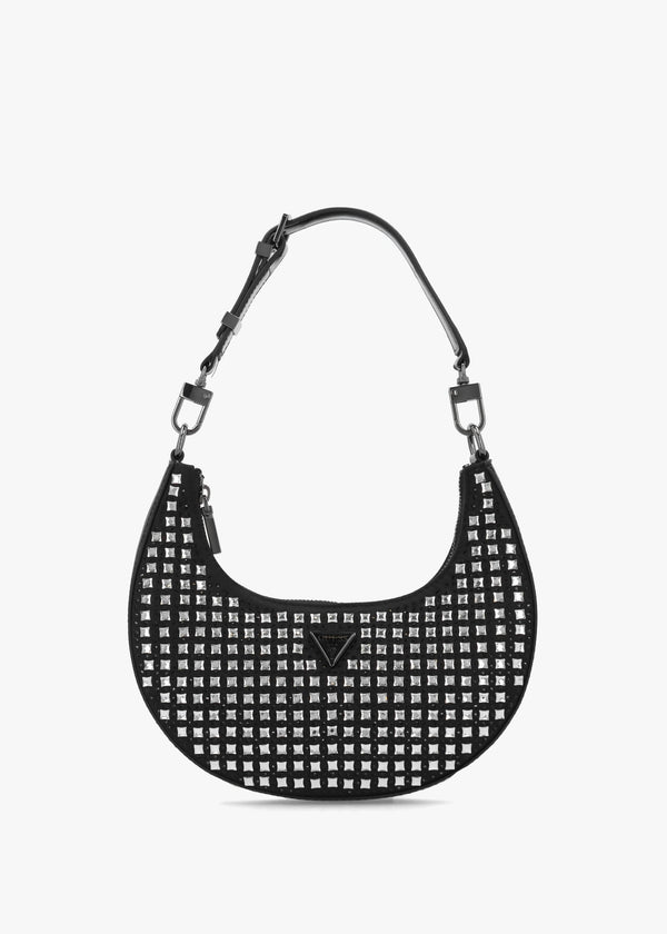 Small Lua Black Embellished Hobo Bag