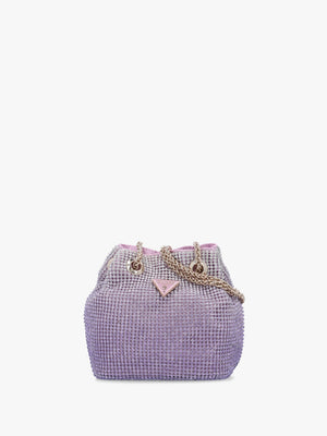 Zalina Orchid Diamante Chain Mesh Pouch