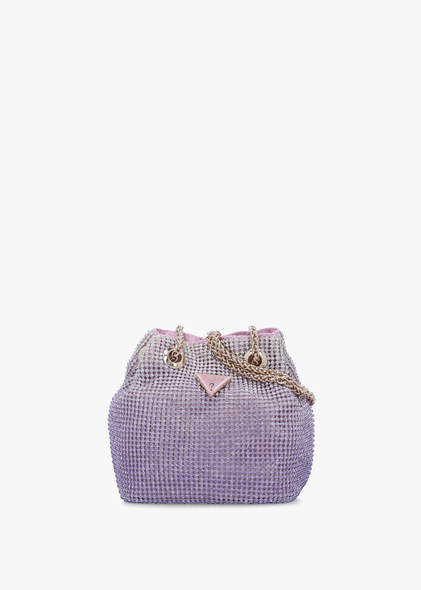 Zalina Orchid Diamante Chain Mesh Pouch