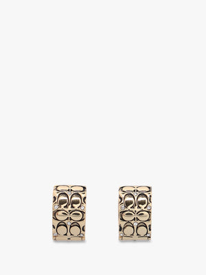 Logo Quilt Gold Huggie Hoops