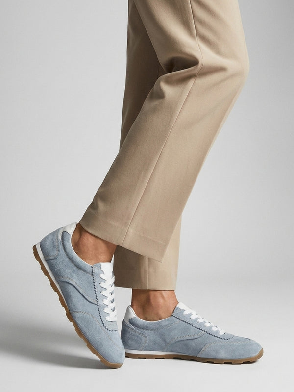 Geeki Blue Suede Low Profile Trainers