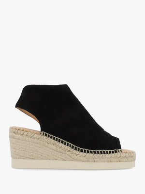 Jippie Black Suede Wedge Espadrilles