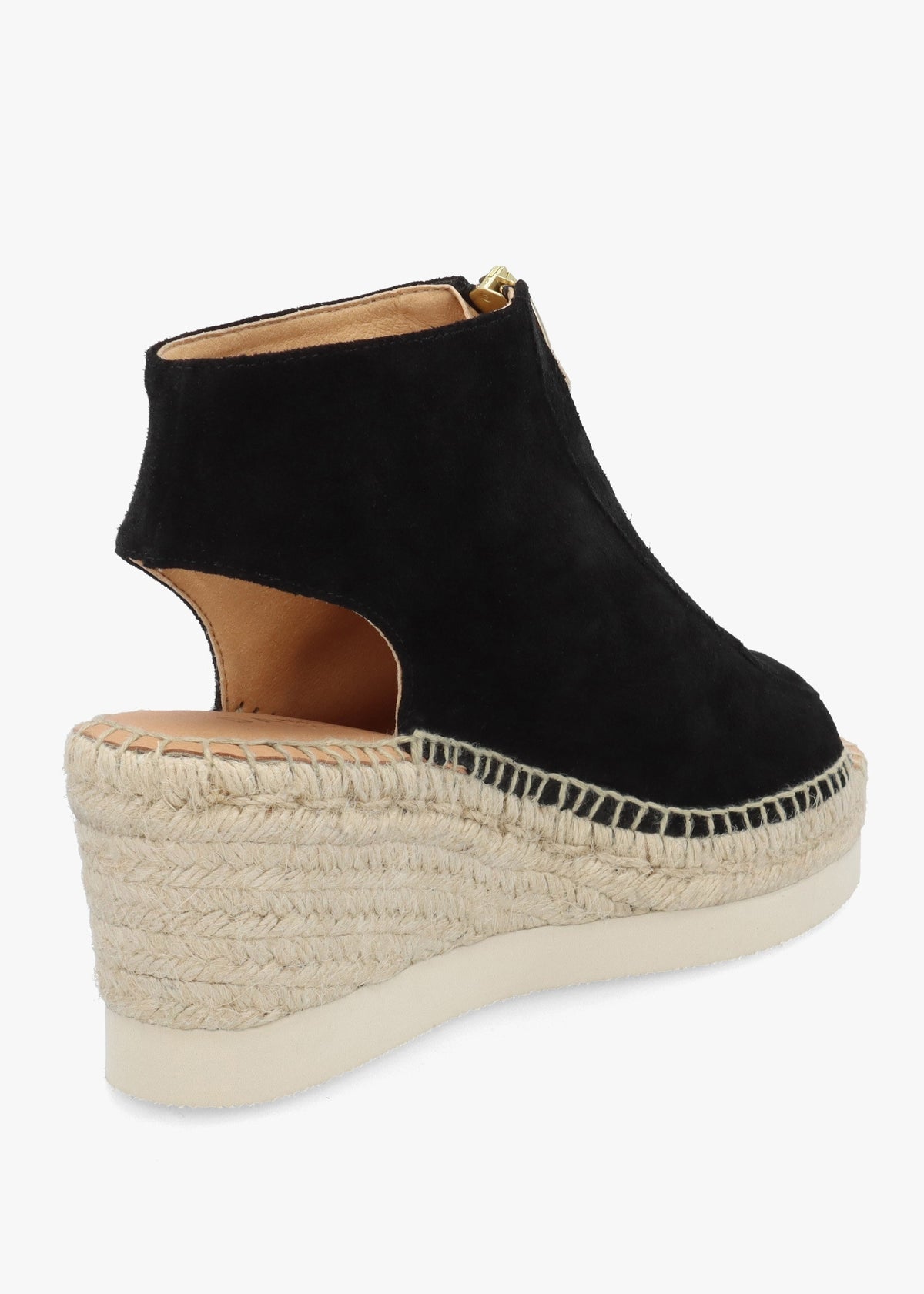 Jippie Black Suede Wedge Espadrilles