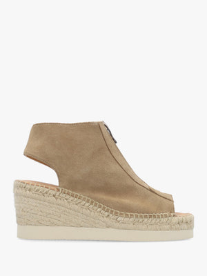 Jippie Taupe Suede Wedge Espadrilles
