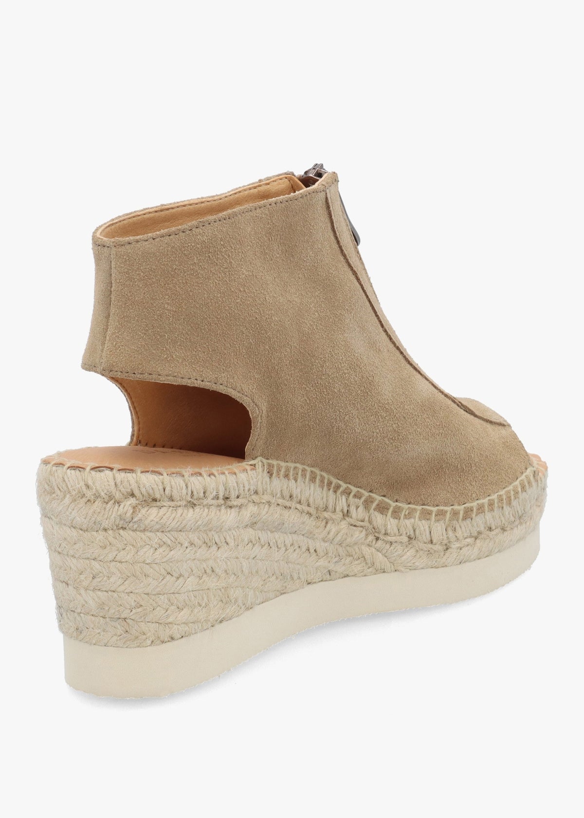 Jippie Taupe Suede Wedge Espadrilles