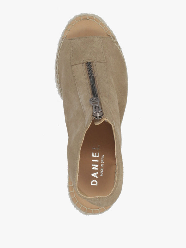 Jippie Taupe Suede Wedge Espadrilles