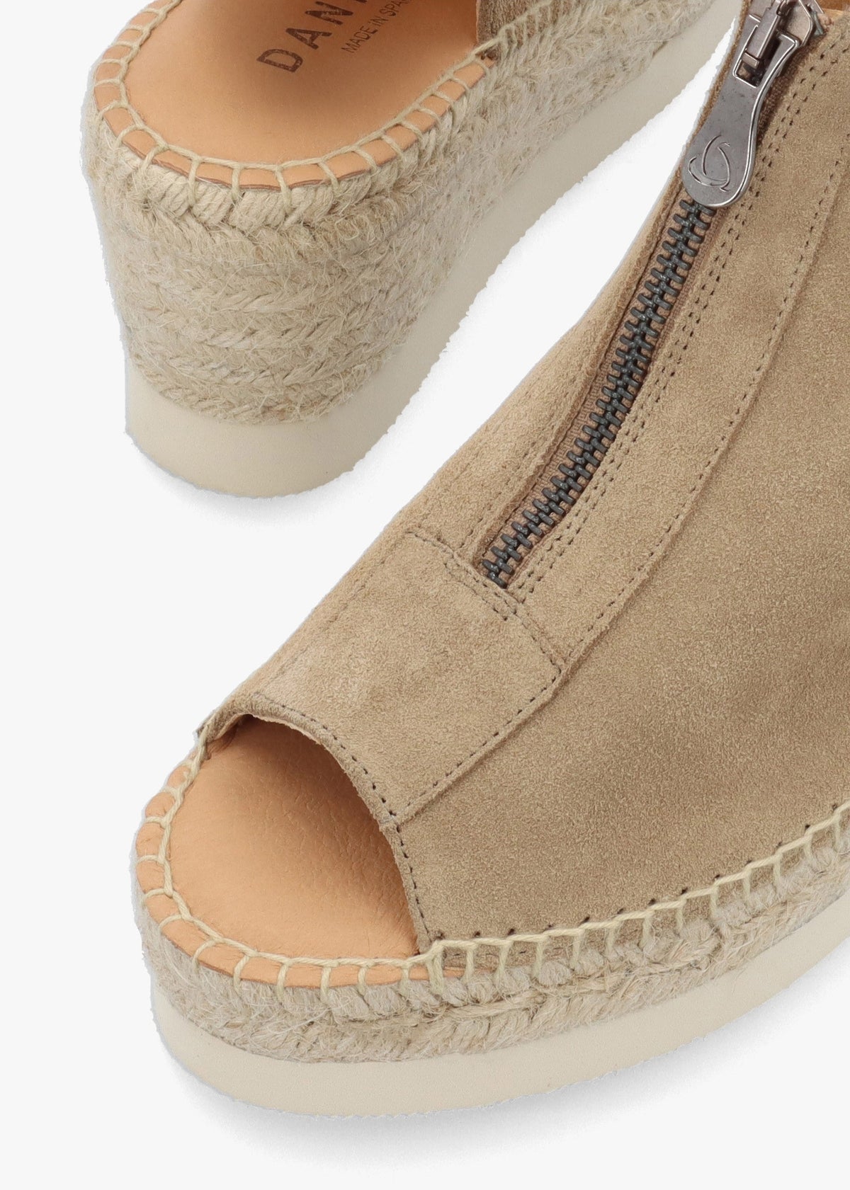 Jippie Taupe Suede Wedge Espadrilles