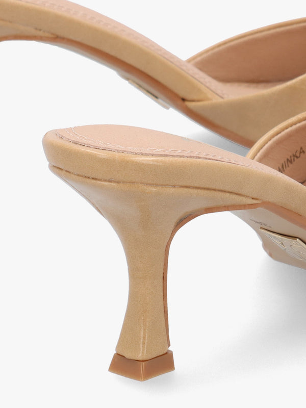 Minka Camel Moc Croc Low Heel Mules