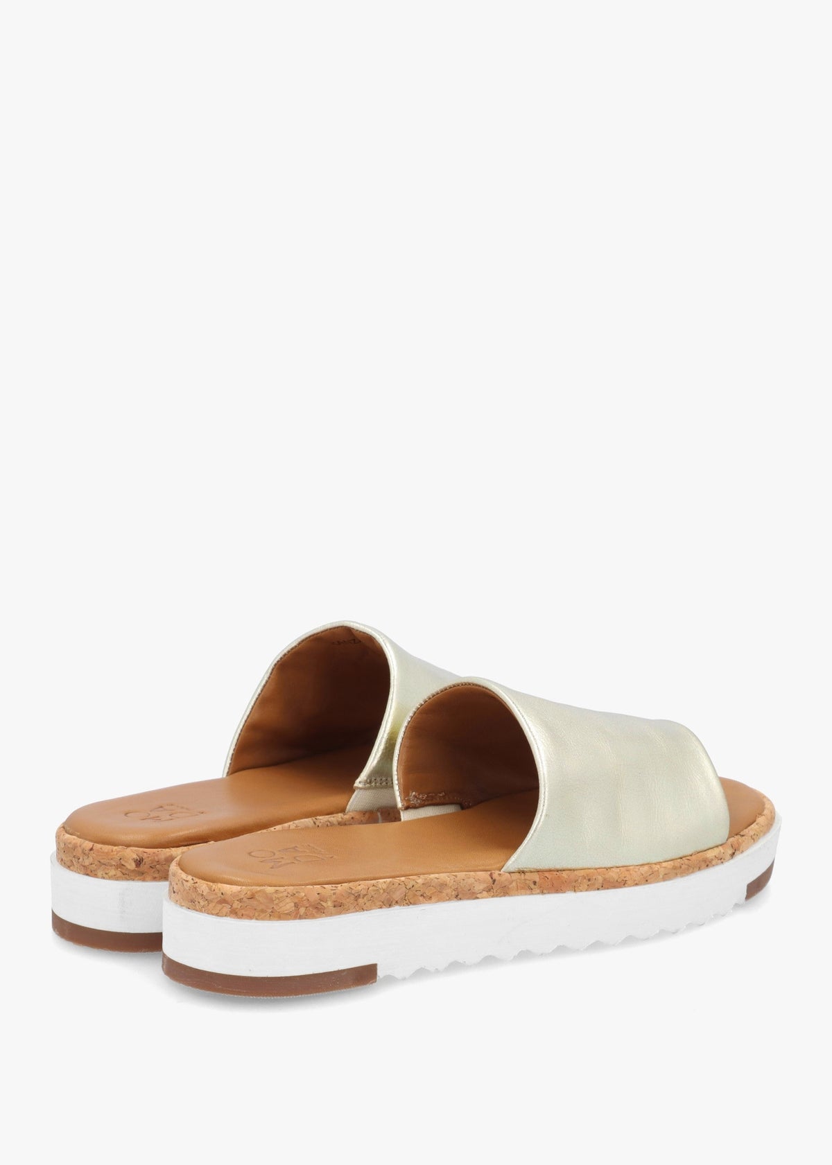Kanzan Gold Leather Flat Mules