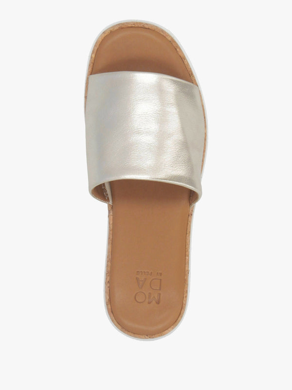 Kanzan Gold Leather Flat Mules