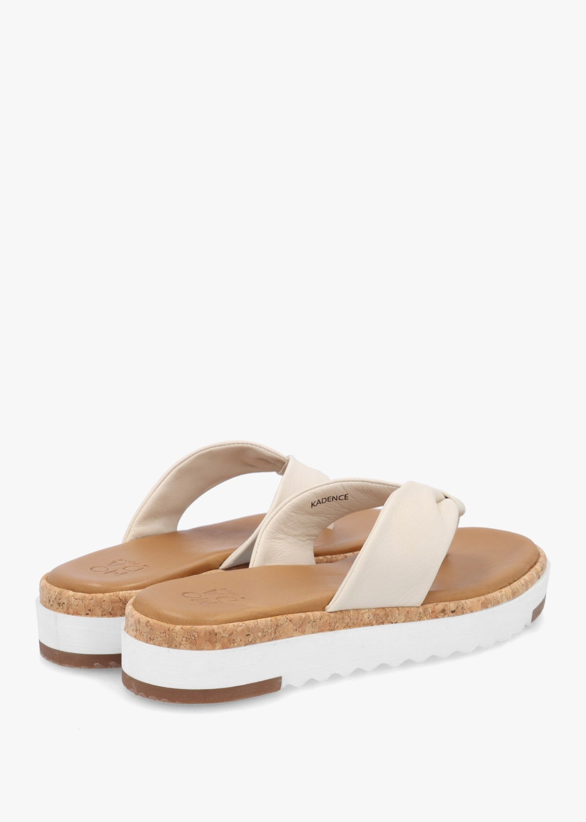 Kadence Off White Leather Toe Post Sandals