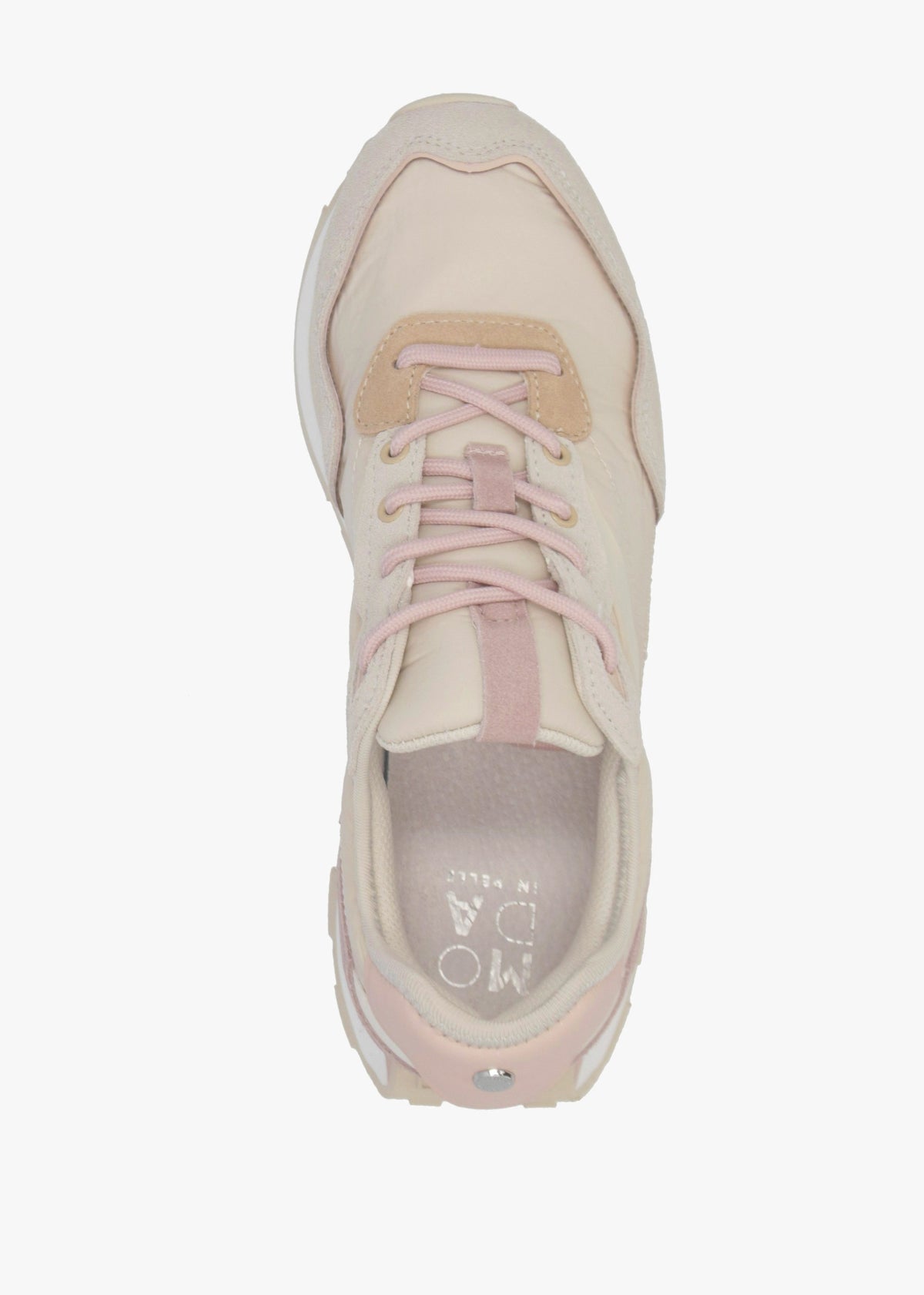 Dorea Beige & Pink Lace Up Trainers