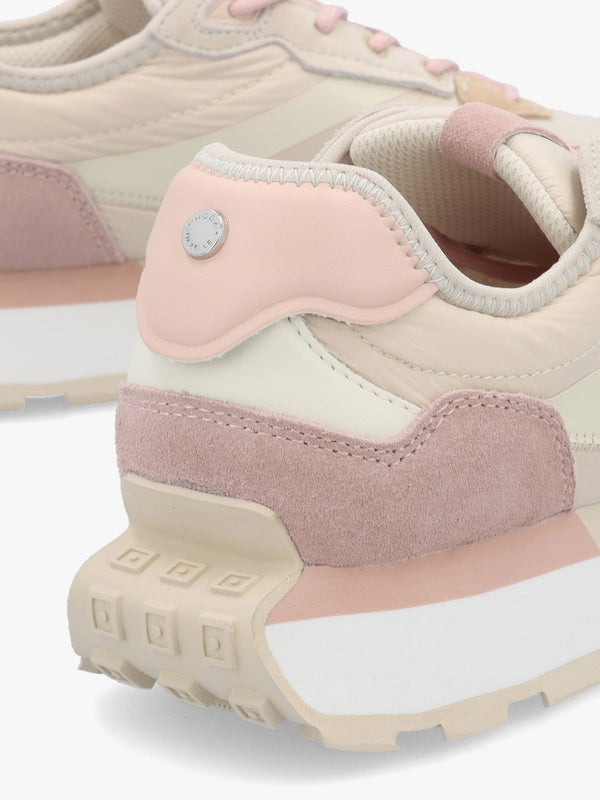 Dorea Beige & Pink Lace Up Trainers