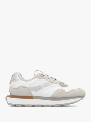 Dorea White & Grey Lace Up Trainers