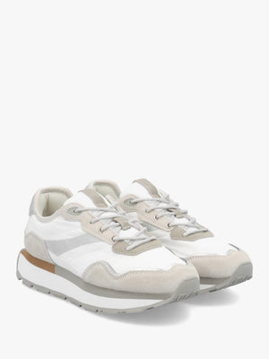 Dorea White & Grey Lace Up Trainers