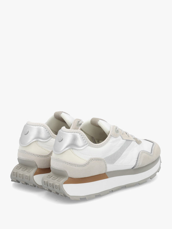 Dorea White & Grey Lace Up Trainers