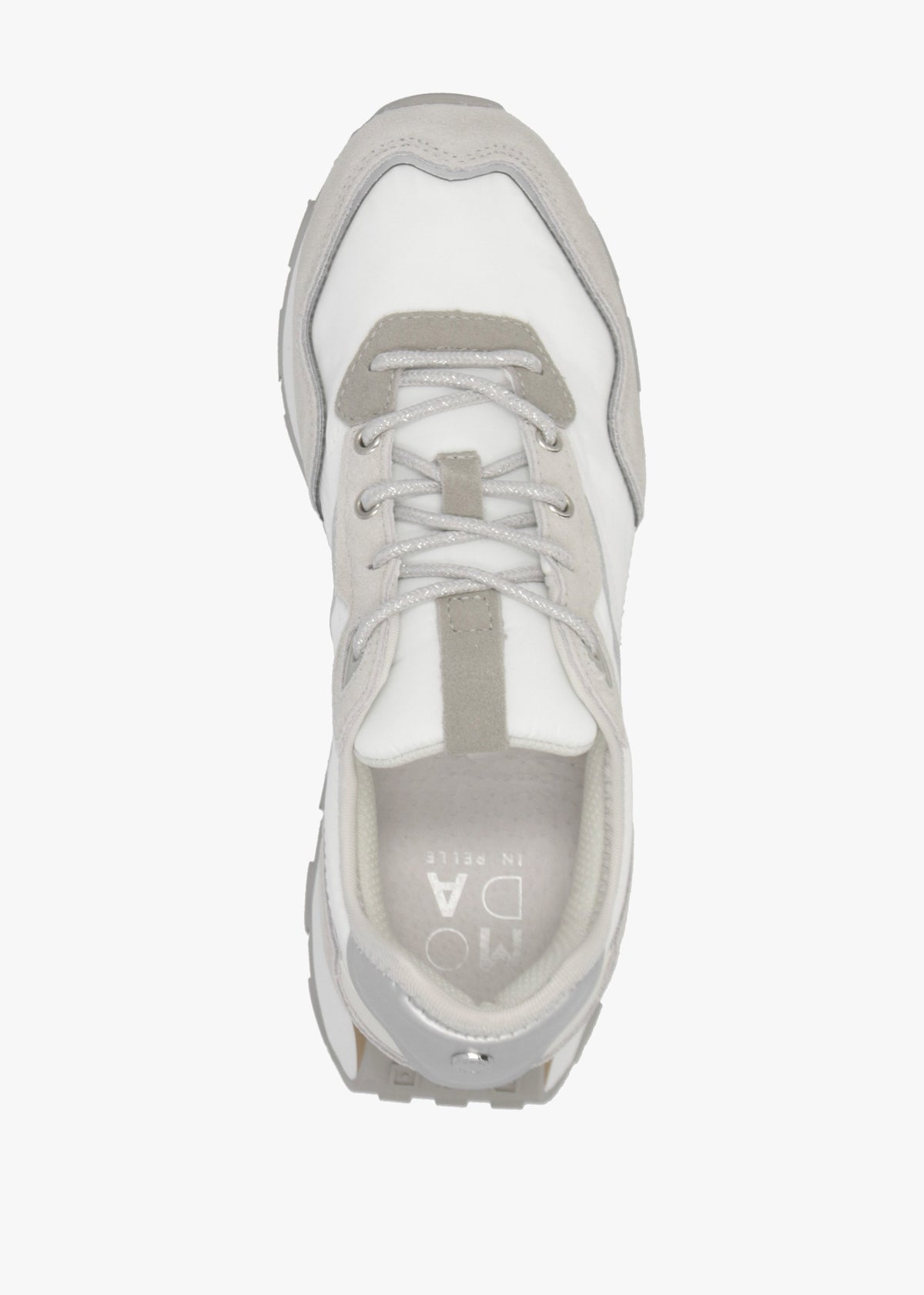 Dorea White & Grey Lace Up Trainers