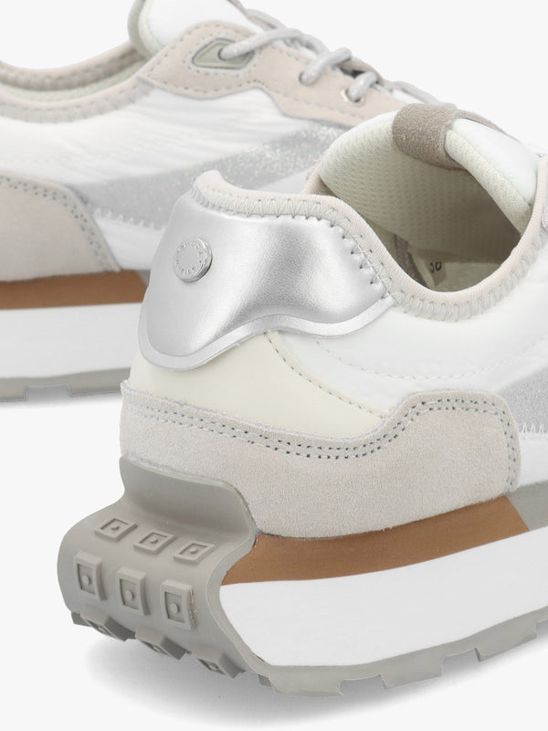 Dorea White & Grey Lace Up Trainers