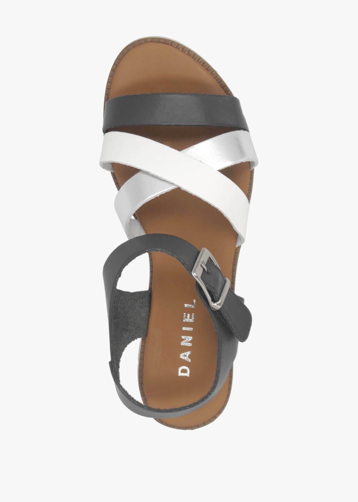 Lindy Navy Leather Multi Cross Strap Sandals