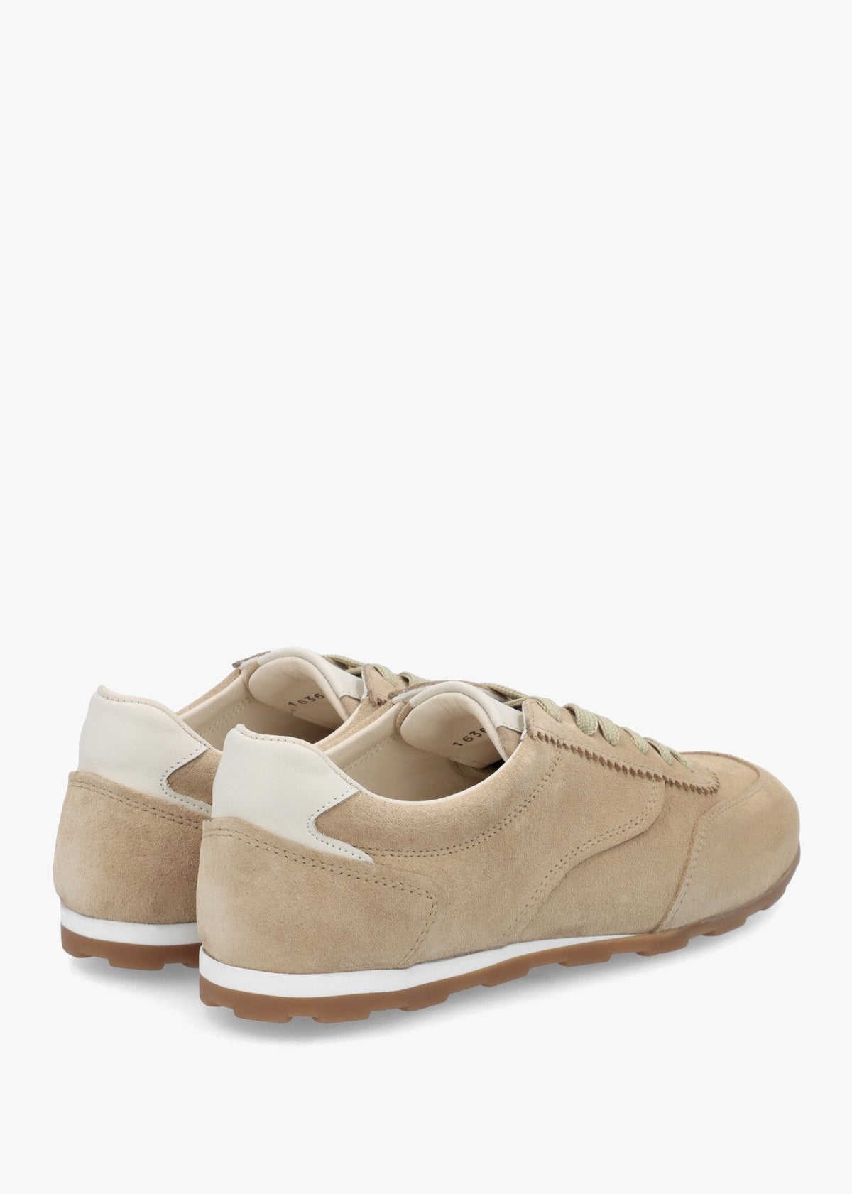 Geeki Beige Suede Low Profile Trainers