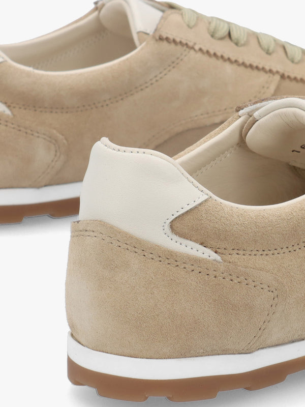 Geeki Beige Suede Low Profile Trainers