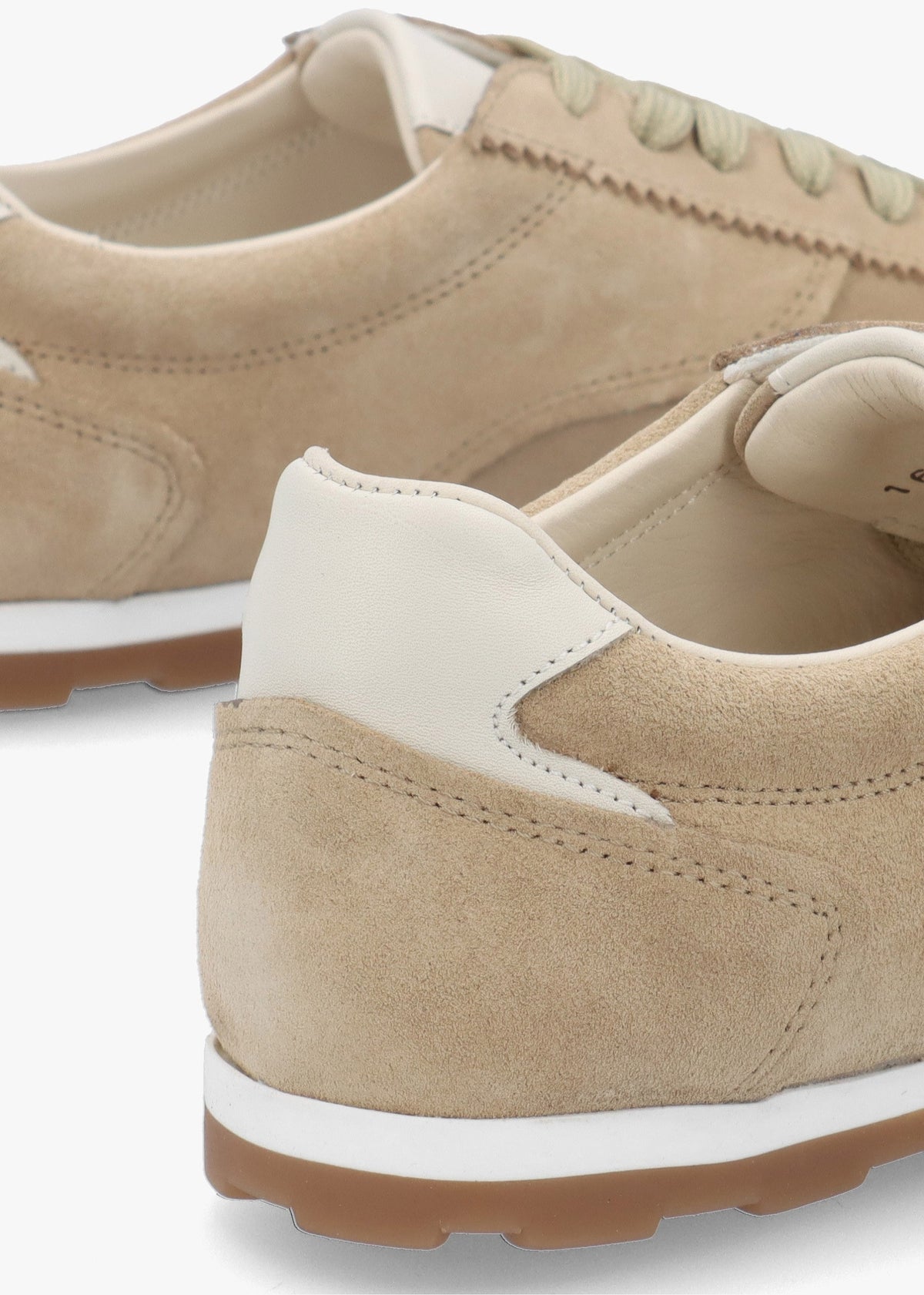 Geeki Beige Suede Low Profile Trainers