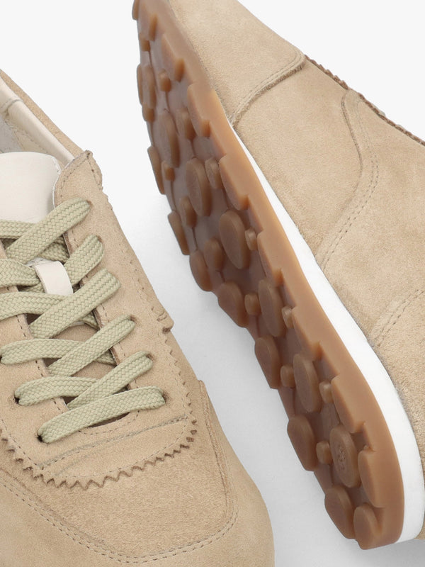 Geeki Beige Suede Low Profile Trainers