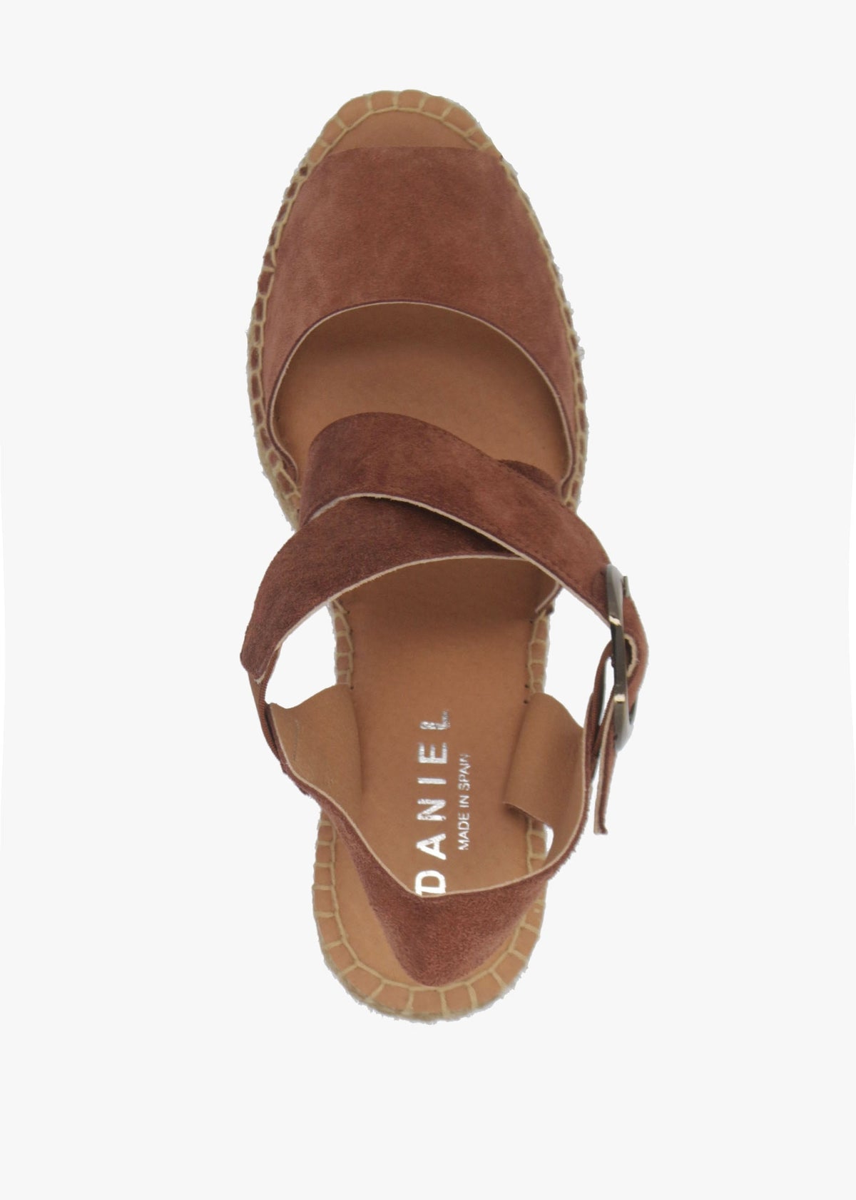 Juckle Tan Suede Cross Strap Wedge Espadrilles