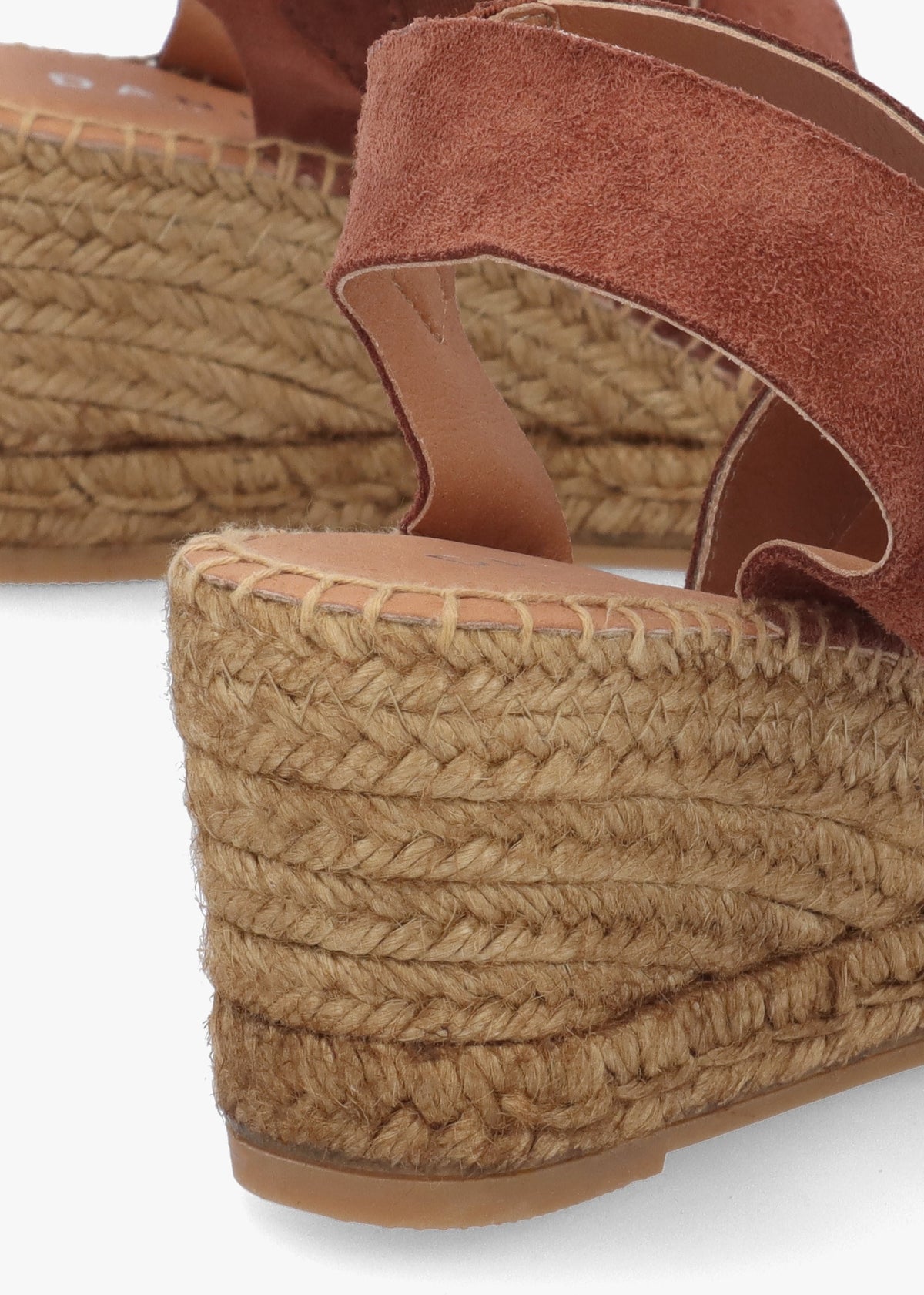 Juckle Tan Suede Cross Strap Wedge Espadrilles