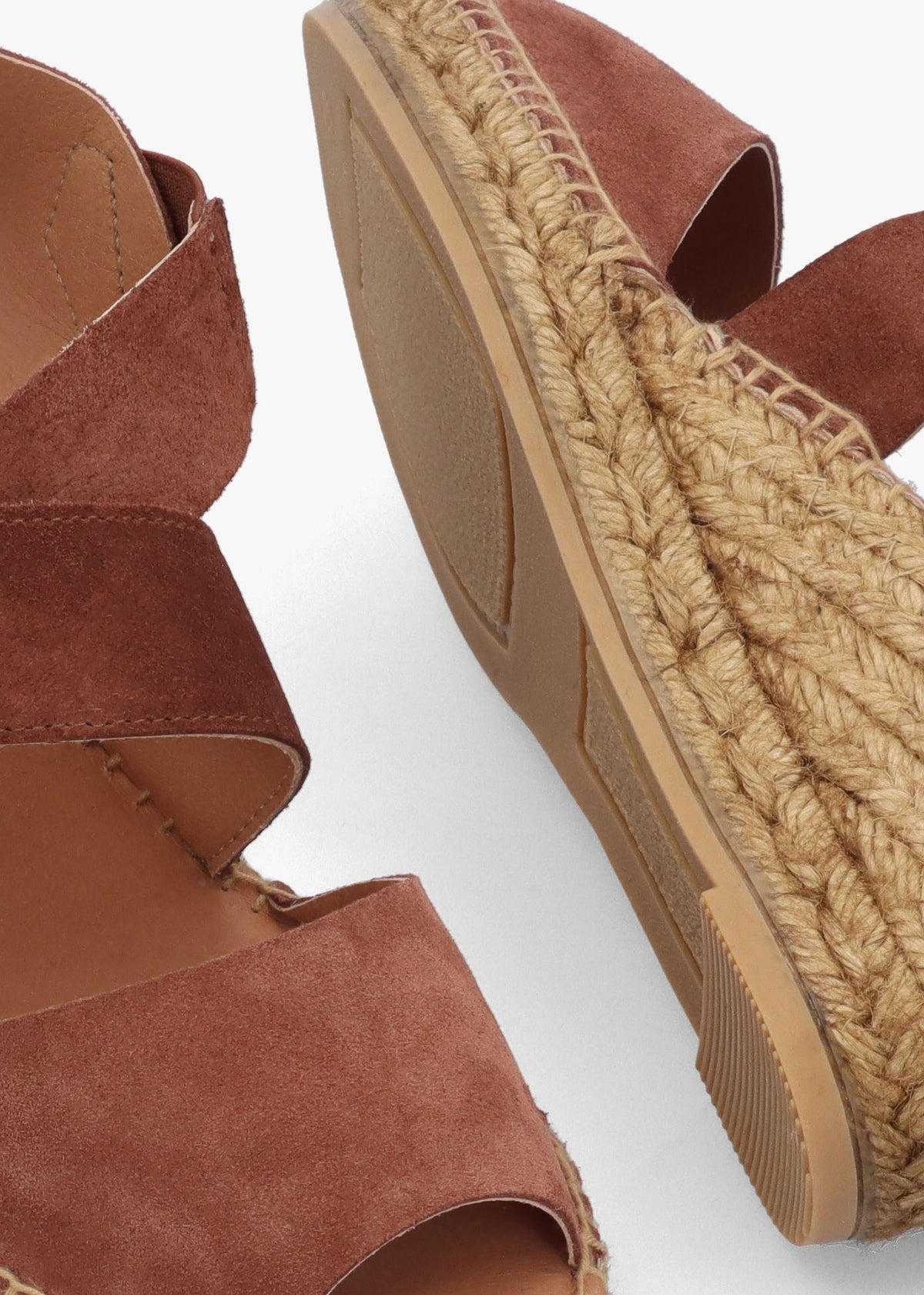 Juckle Tan Suede Cross Strap Wedge Espadrilles