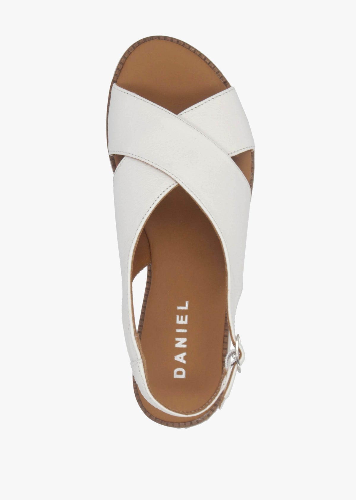 Livia White Leather Cross Strap Sandals